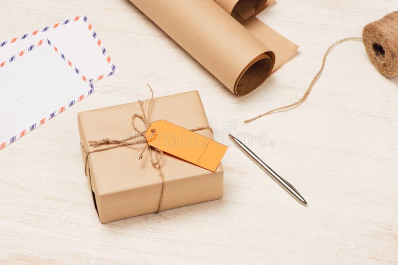 Cardboard Boxes on Work Place in Post Office Stock Image - Image of