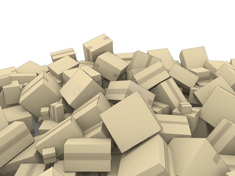 Cardboard Cartons stock illustration. Illustration of jumble - 21063189