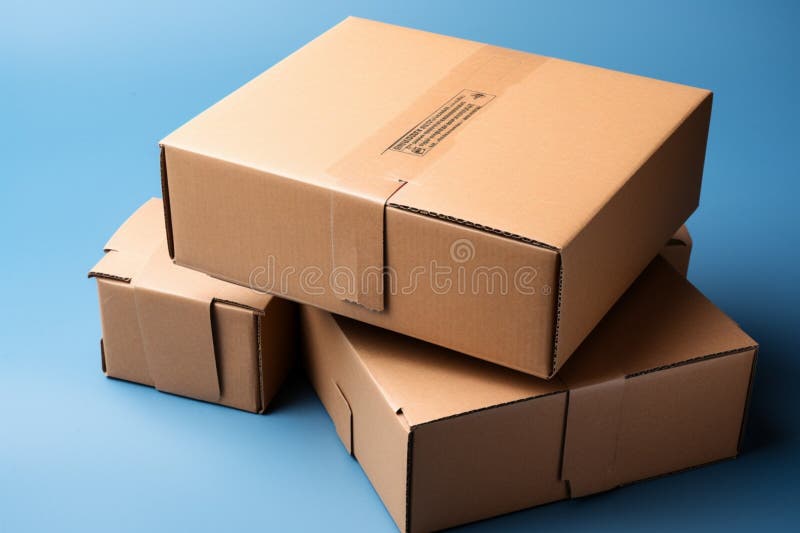 Cardboard containers: Versatile carton boxes serve as dependable packaging for diverse goods. stock illustration