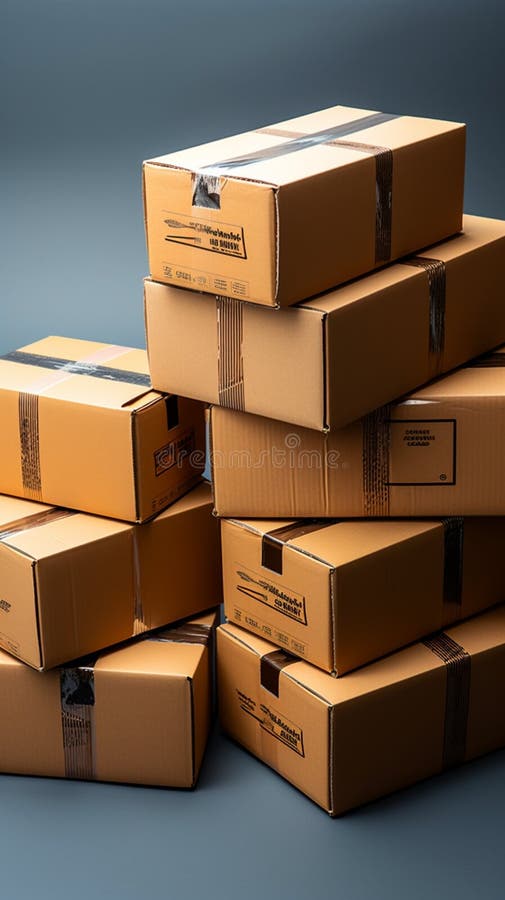 Cardboard containers: Versatile carton boxes serve as dependable packaging for diverse goods. royalty free illustration