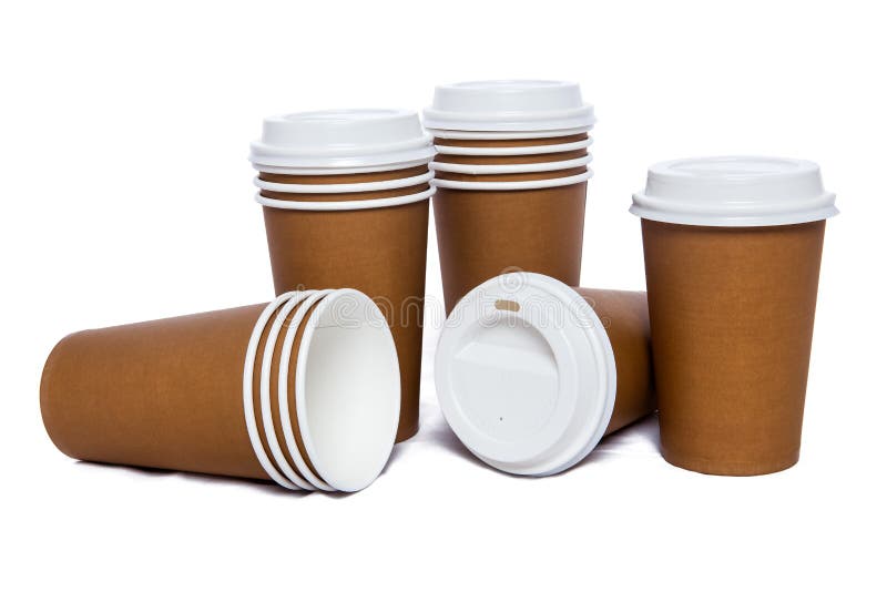 Red Cardboard Cups For Hot Drinks Stock Image Image of business