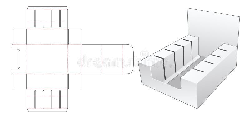 Cardboard display stand die cut template royalty free illustration