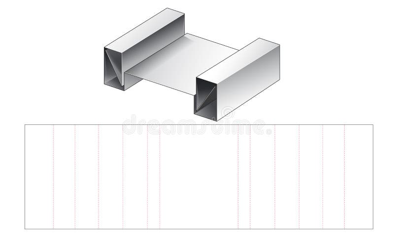 Cardboard divider insert die cut template royalty free illustration