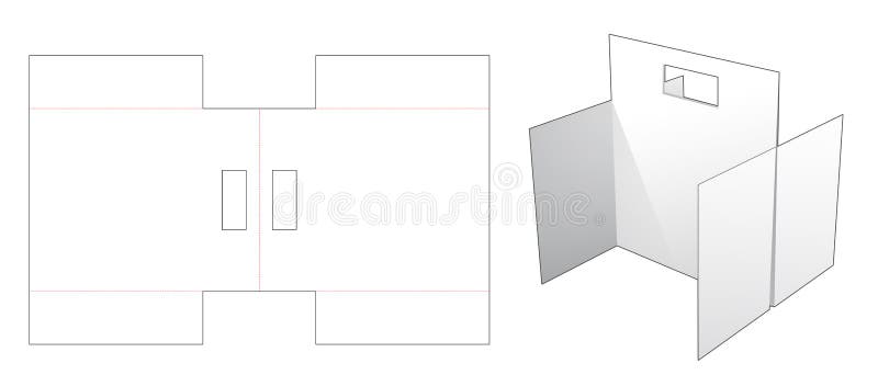 Cardboard divider stand die cut template royalty free illustration