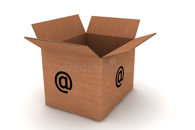 Cardboard with email symbol