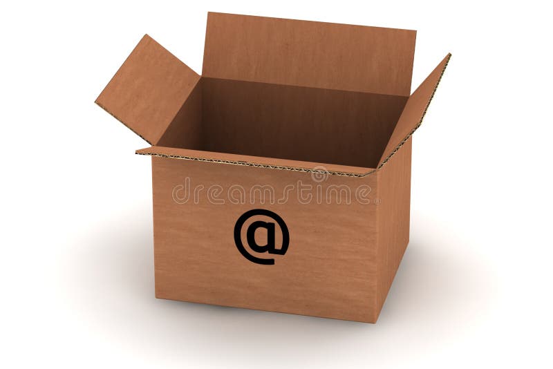 Cardboard with email symbol