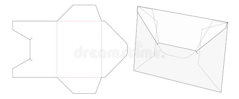 Cardboard flat folder die cut template royalty free illustration