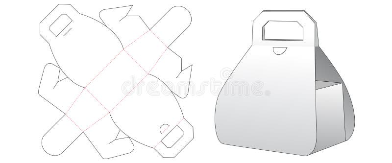 Cardboard gift box cut template design vector illustration