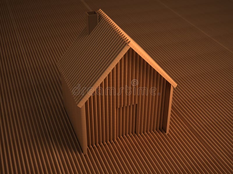 Cardboard house stock illustration. Illustration of cardboard - 10837122