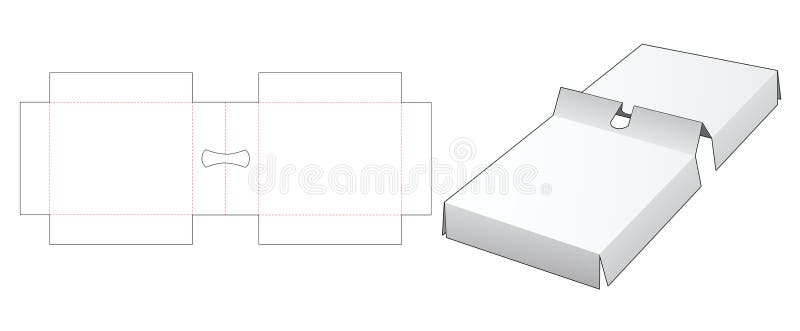Cardboard insert die cut template stock illustration
