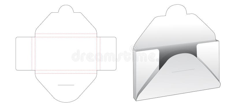 Cardboard letters box die cut template royalty free illustration