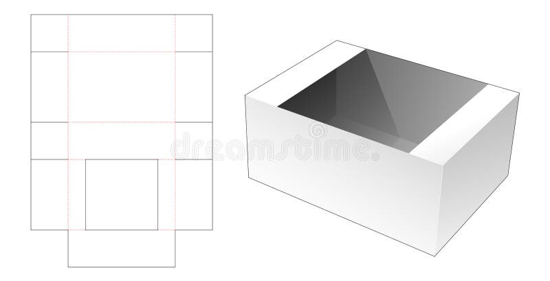 Cardboard meal tray die cut template royalty free illustration