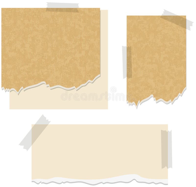 Cardboard Papers in Three Designs Stock Vector Illustration of