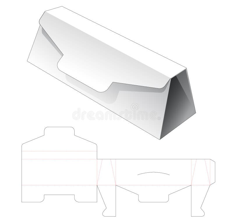 Cardboard pencil container die cut template stock illustration