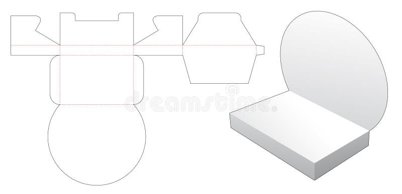 Cardboard product display die cut template stock illustration