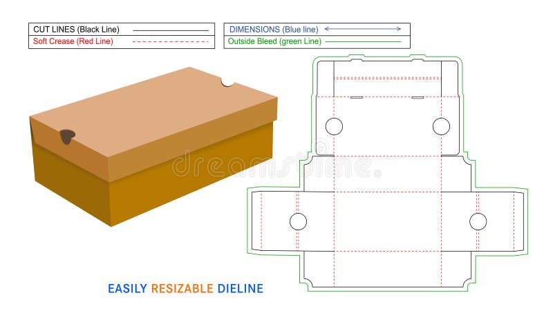 Easily Foldable Drawer Cardboard Gift Boxes Die Line Template and 3D Easily Foldable Drawer Cardboard Gift Boxes Die Line Template and 3D