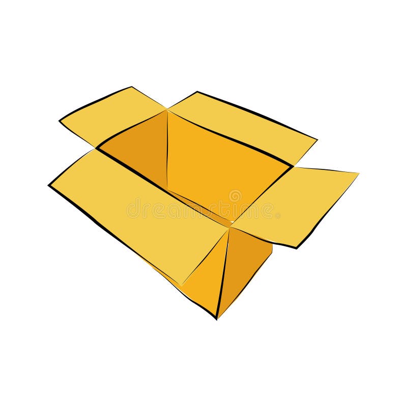 Cardboard, Simple Hand Draw Sketch Doodle Vector White Stock Vector Illustration of simple