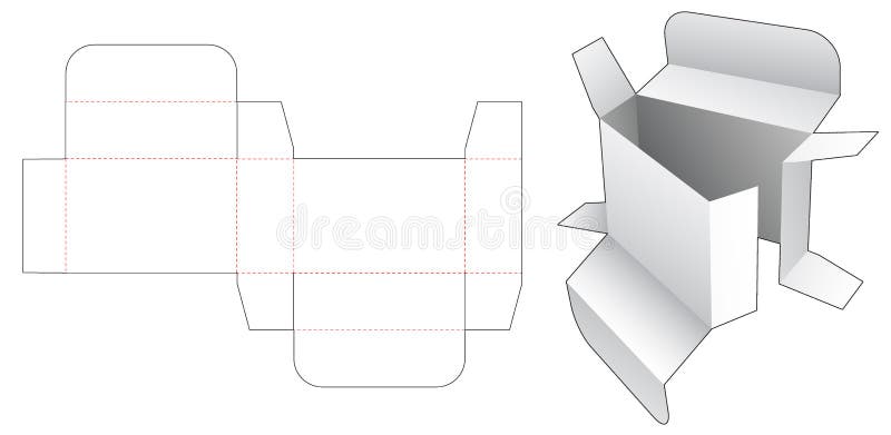 Cardboard simple packaging box die cut template stock illustration