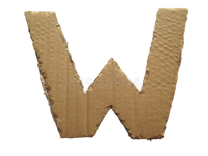 Cardboard texture Letter W stock image. Image of cardboard 206181855