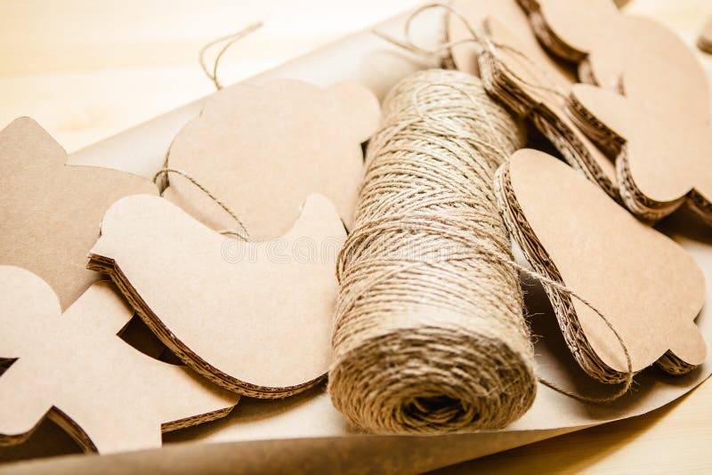 Cardboard Toys for the Christmas Tree or Garland Stock Photo Image of