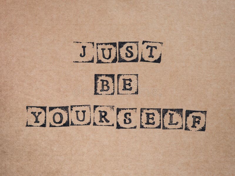 Cardboard with Words Just Be Yourself Stock Photo Image of word