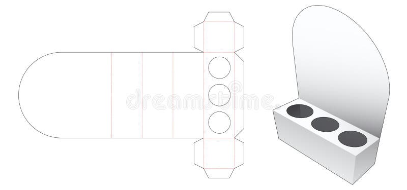 Cardboard product display standing die cut template royalty free illustration