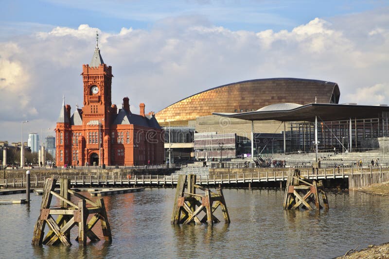 Cardiff Bay with Senedd and Millenium Centre