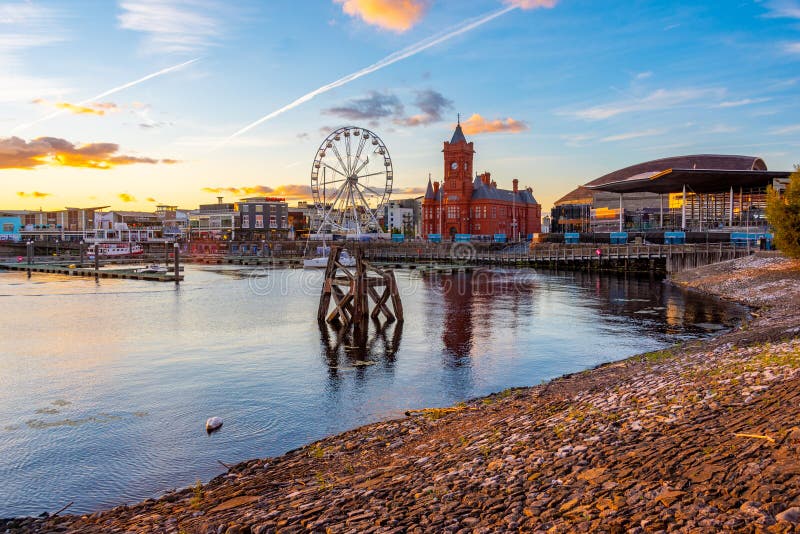 Cardiff Bay In The Sunshine, In the background the Wales Mi…