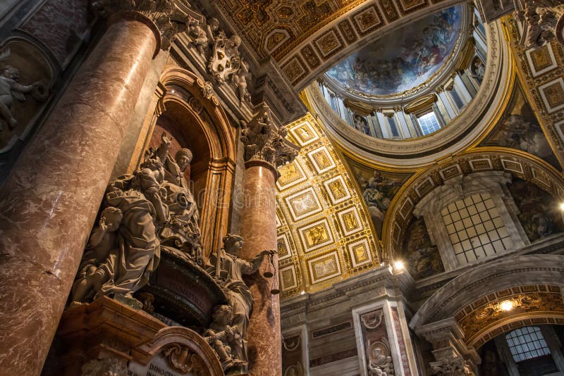 Cardinal Sculpture Saint Peter Basilica - Vatican royalty free stock image