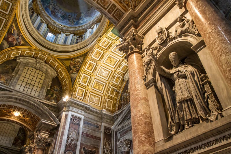Cardinal Sculpture Saint Peter Basilica - Vatican stock photo