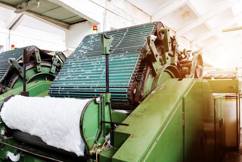 Carding machine for textile mill royalty free stock photography
