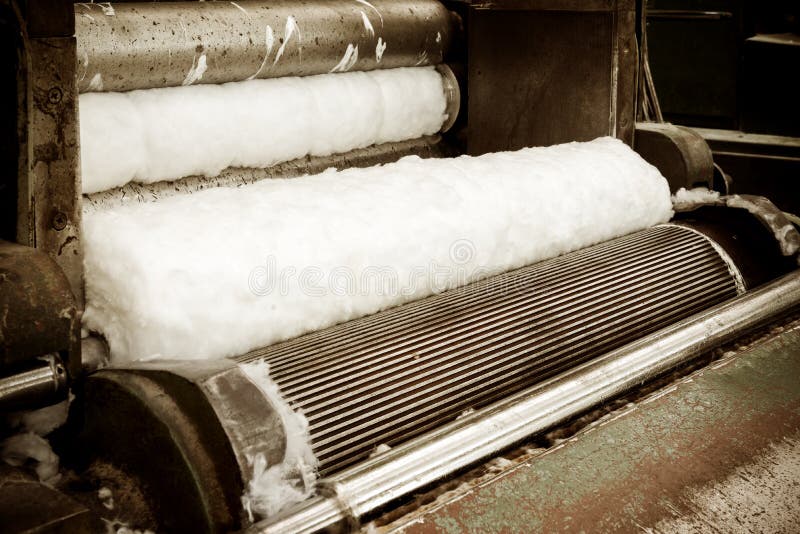 Carding machine for textile mill royalty free stock photos