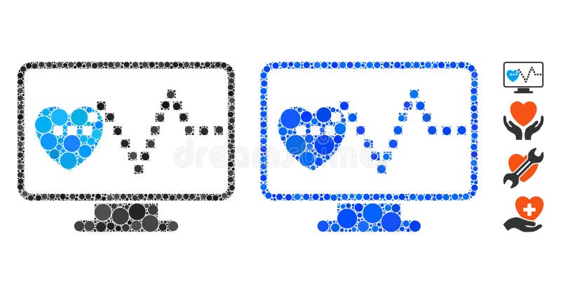 Cardio Monitoring Mosaic Icon of Circle Dots stock abbildung