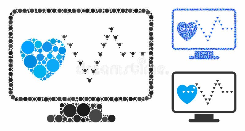 Cardio Monitoring Mosaic Icon of Circles vektor abbildung