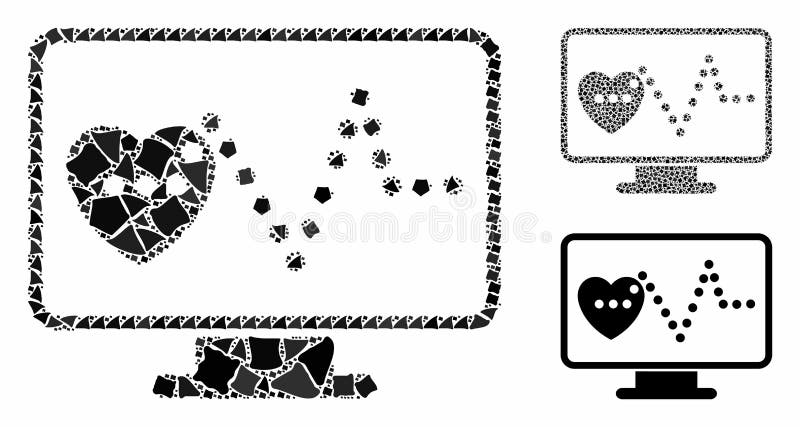 Cardio Monitoring Mosaik Icon of Bumpy Parts stock abbildung