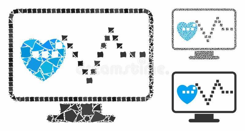 Cardio Monitoring Mosaik Icon of Irregulary Parts vektor abbildung