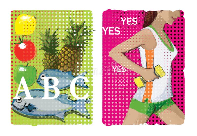 Cardio Reeks van twee illustraties over cardio E vector illustratie Cardio Reeks van twee illustraties over cardio E vector illustratie