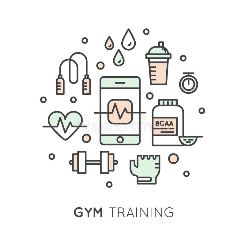 Cardio szkolenie, sprawność fizyczna i gym trening, protestujemy ilustracja wektor Cardio szkolenie, sprawność fizyczna i gym trening, protestujemy ilustracja wektor
