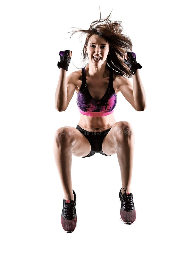 Cardio женщина аэробики тренировки фитнеса разминки ядра креста бокса стоковое изображение rf Cardio женщина аэробики тренировки фитнеса разминки ядра креста бокса стоковое изображение rf