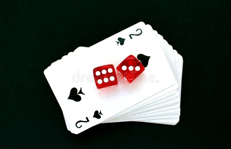 Ace Playing Cards With Red Dices Vegas Game Risk Vector, Vegas