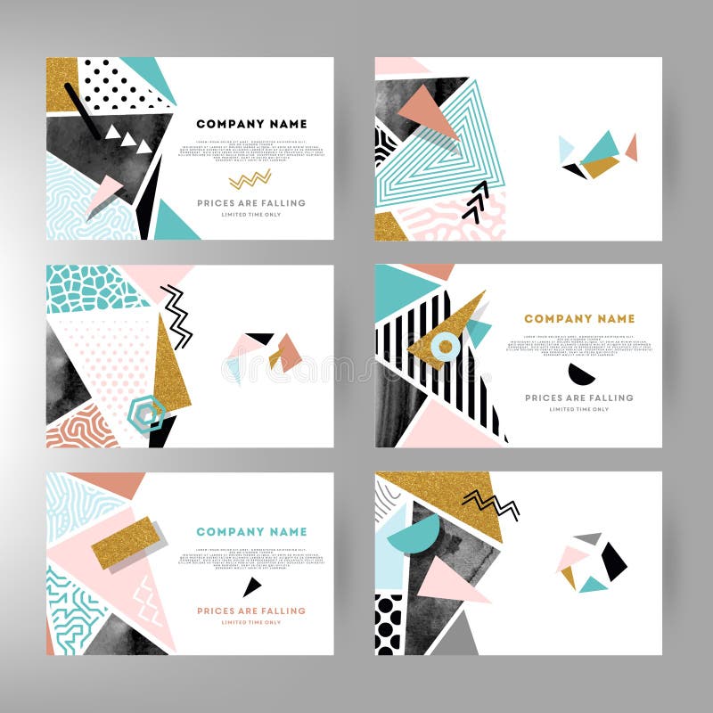 Cards with Geometric Shapes Stock Vector - Illustration of abstract