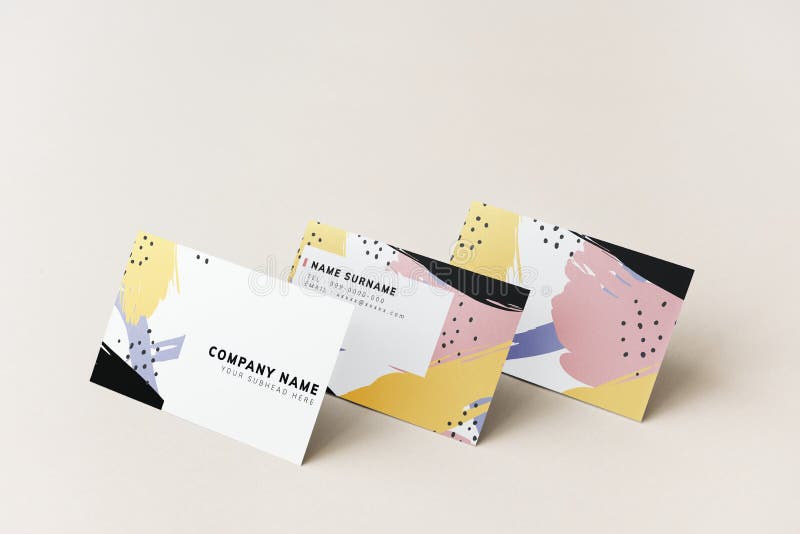 Colorful business cards mockup design