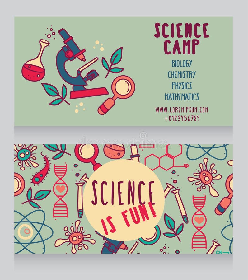 Cards Template for Science Camp Stock Vector Illustration of holiday