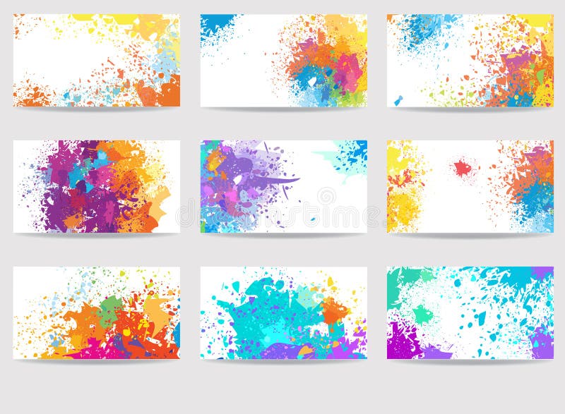 Cards Templates Made of Paint Stains Stock Vector Illustration of