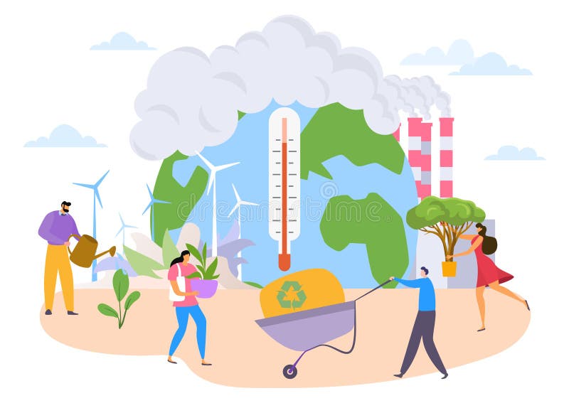 Care about Earth Ecology Concept, Global Warming Vector Illustration. Cartoon Air Pollution, People Character Plant and Stock Vector - Illustration of garbage, plant: 198335314 Care about Earth Ecology Concept, Global Warming Vector Illustration. Cartoon Air Pollution, People Character Plant and Stock Vector - Illustration of garbage, plant: 198335314