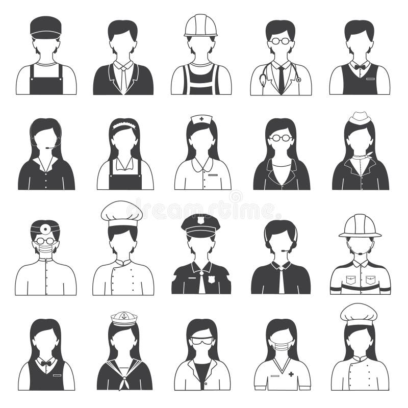 Career People and Occupation Icons Set