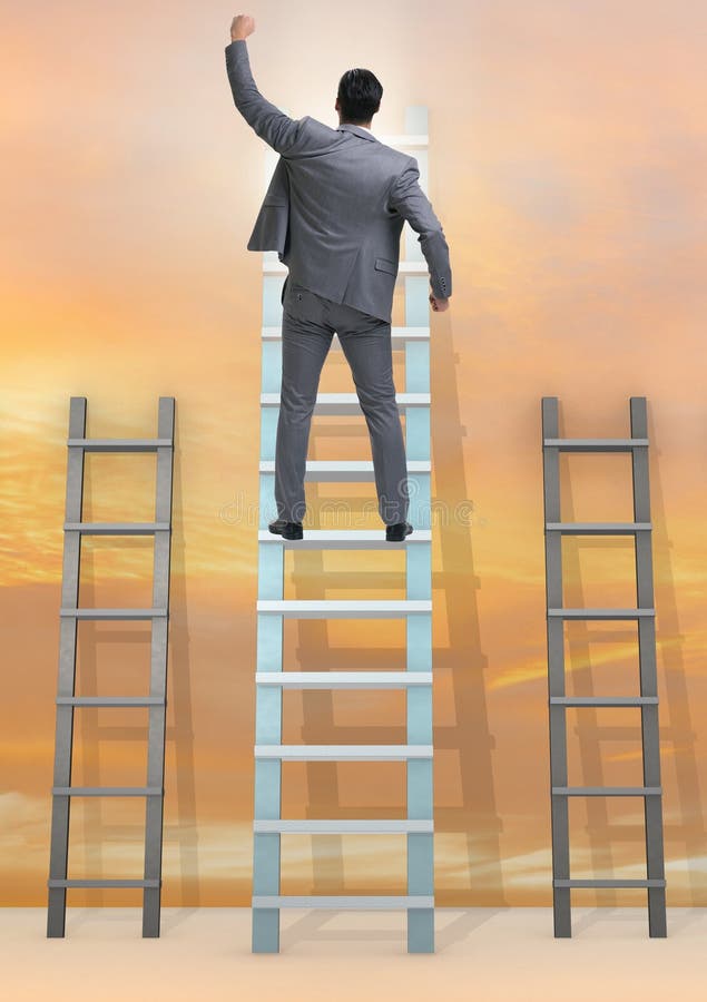 The Career Progression Concept with Various Ladders Stock Photo Image of businessman