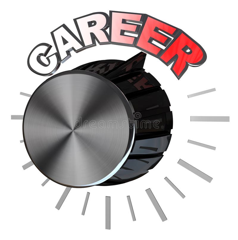 Career Volume Knob Turned to Highest Level to Succeed stock illustration Career Volume Knob Turned to Highest Level to Succeed stock illustration