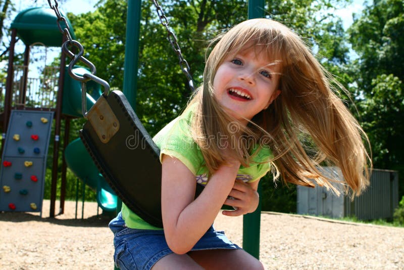 Carefree on a swing