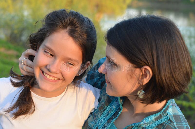 Careful discipline. Teenager who has a lot of ambition and a mother who knows how to get close to her royalty free stock images Careful discipline. Teenager who has a lot of ambition and a mother who knows how to get close to her royalty free stock images